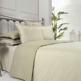 Sarev Fancy Stripe Bej Çift Kişilik Nevresim Takımı