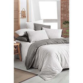 Sarev Montes 200x220 cm Gri Çift Kişilik Pamuk Fancy Poplin Nevresim Takımı