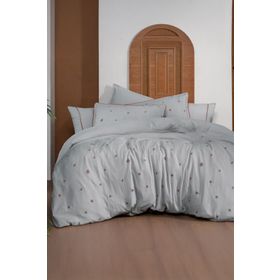 Sarev Plana %100 Pamuk Mood Comfort Gri Çift Kişilik 200x220 cm Nevresim Takımı