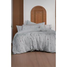 Sarev Plana %100 Pamuk Mood Comfort Gri Çift Kişilik 200x220 cm Nevresim Takımı