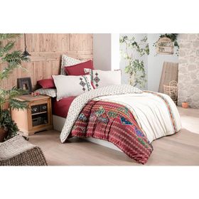 Sarev Saba Fancy Poplin V1 Çift Kişilik 200x220 cm Nevresim Takımı