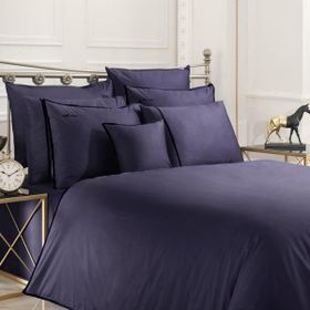 Sarev Sartoria 500 TC Pamuk Saten Lacivert Çift Kişilik 200x220 cm Nevresim Takımı