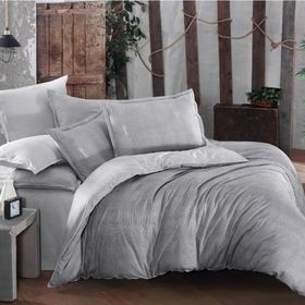 Sarev Sümer V1 Fancy Çift Kişilik 200x220 cm Gri Poplin Nevresim Takımı