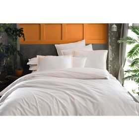 Sarev Supra Fancy Poplin V1 Çift Kişilik 200x220 cm Ekru Nevresim Takımı