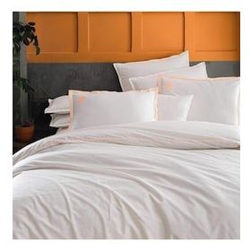 Sarev Supra Fancy Poplin V1 Çift Kişilik 200x220 cm Ekru Nevresim Takımı