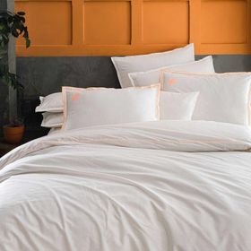 Sarev Supra Fancy Poplin V1 Çift Kişilik 200x220 cm Ekru Nevresim Takımı