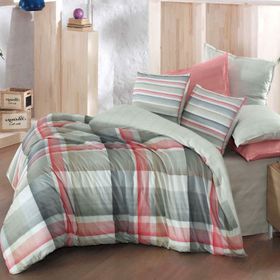 Sarev Vegas V2 Fancy Çift Kişilik 200x220 cm Bej Poplin Nevresim Takımı