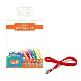 Sarff 10 Adet Metal Klipsli Kırmızı Eko Askı İpi Blister