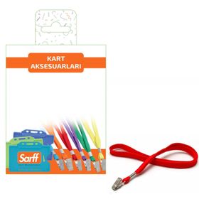 Sarff 10 Adet Metal Klipsli Kırmızı Eko Askı İpi Blister