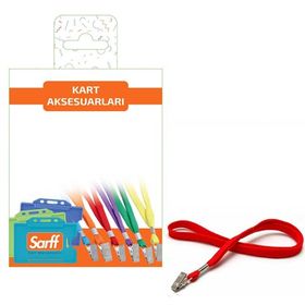 Sarff 10 Adet Metal Klipsli Kırmızı Eko Askı İpi Blister