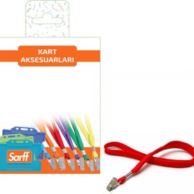 Sarff 10 Adet Metal Klipsli Kırmızı Eko Askı İpi Blister