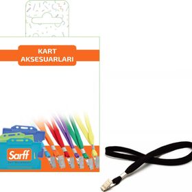 Sarff 10 Adet Metal Klipsli Siyah Eko Askı İpi Blister