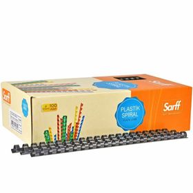 Sarff 12 mm Siyah 100'lü Kutu Plastik Spiral
