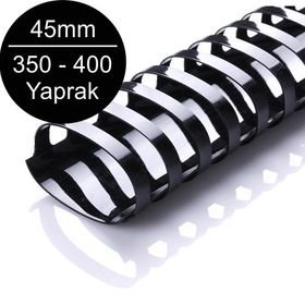 Sarff 45 mm Plastik Siyah 350-400 Yaprak Kapasiteli 50'li Spiral