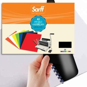 Sarff 450 Micron A3 Opak Siyah PP Kapak 50'li Paket