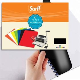 Sarff 450 Micron A3 Opak Siyah PP Kapak 50'li Paket