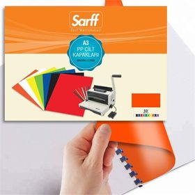 Sarff 450 Micron A3 Opak Turuncu PP Kapak 50'li Paket