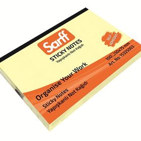 Sarff 50x75 mm 100 Yaprak Sarı Yapışkanlı Not Kağıdı