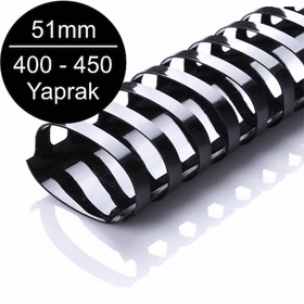 Sarff 51 mm Plastik Siyah 400-450 Yaprak Kapasiteli 50'li Spiral