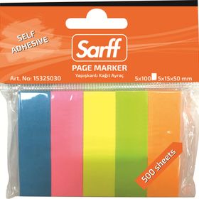 Sarff 5x15x50 mm 500 Yaprak Fosforlu Renkler Kağıt Ayraç