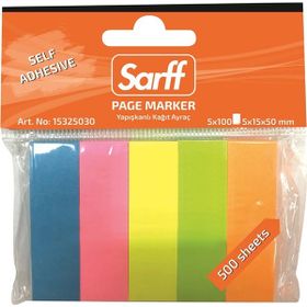Sarff 5x15x50 mm 500 Yaprak Fosforlu Renkler Kağıt Ayraç