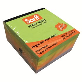 Sarff 75x75 mm 400 Yaprak Spring Renkler Yapışkanlı Not Kağıdı
