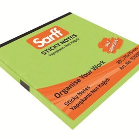 Sarff 75x75 mm 80 Yaprak Neon Yeşil Yapışkanlı Not Kağıdı