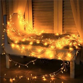 Sarı Led Işık 10 Metre 100 Ampullü Yılbaşı Işıkları