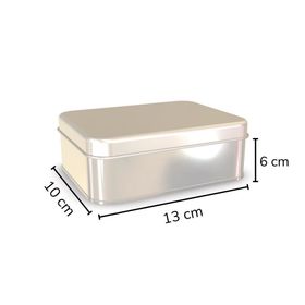 Sarkap 100x130x60 mm Silver Metal Dikdörtgen Kutu
