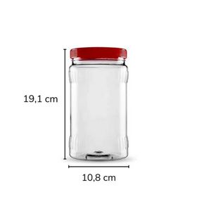 Sarkap 1500 ml Kırmızı Dilimli Pet Kavanoz