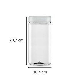 Sarkap 1500 ml Şeffaf Silindir Pet Kavanoz