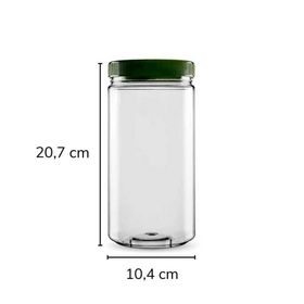 Sarkap 1500 ml Yeşil Silindir Pet Kavanoz