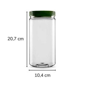 Sarkap 1500 ml Yeşil Silindir Pet Kavanoz