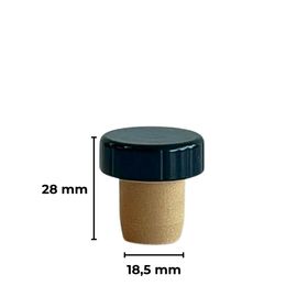 Sarkap 18,5 mm Siyah Mantar Kapak