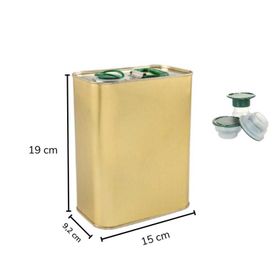 Sarkap 2 lt Gold Kapaklı Kulplu Zeytinyağı Tenekesi