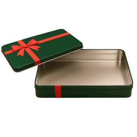 Sarkap 265x180x45 mm Yeşil Kurdeleli Metal Baklava Kutusu