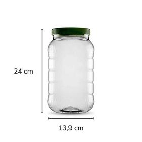 Sarkap 3000 ml Yeşil Kapaklı Uzun Dilimli Pet Kavanoz