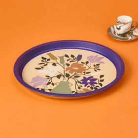 Sarkap 35 cm Mor Çiçekli Tepsi