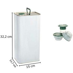 Sarkap 5 lt Beyaz Kapaklı Kulplu Zeytinyağı Tenekesi