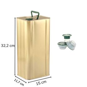 Sarkap 5 lt Gold Kapaklı Kulplu Zeytinyağı Tenekesi