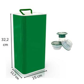 Sarkap 5 lt Yeşil Kapaklı Kulplu Zeytinyağı Tenekesi