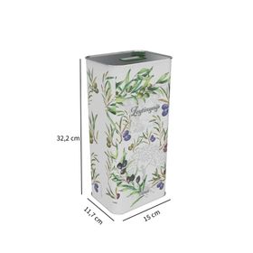 Sarkap 5000 ml Beyaz Yeşil Zeytin Kapaklı Kulplu Zeytinyağı Tenekesi