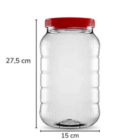 Sarkap 5000 ml Kırmızı Uzun Dilimli Pet Kavanoz