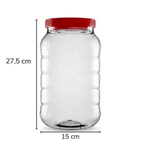 Sarkap 5000 ml Kırmızı Uzun Dilimli Pet Kavanoz