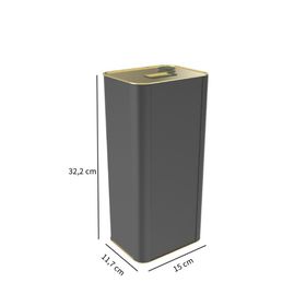 Sarkap 5000 ml Mat Siyah Kapaklı Kulplu Zeytinyağı Tenekesi