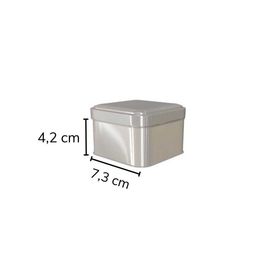 Sarkap 73x42 mm Silver Metal Kare Kutu