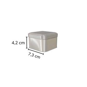 Sarkap 73x42 mm Silver Metal Kare Kutu