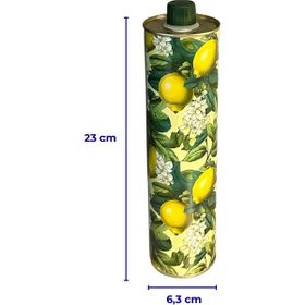 Sarkap 750 ml Dekoratif Kapaklı Silindir Boş Zeytinyağı Tenekesi