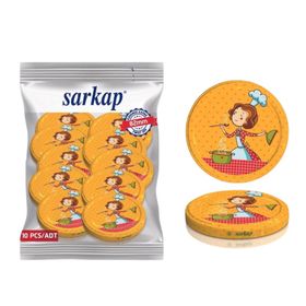 Sarkap 82 mm Aşçı Kadın Turuncu Hijyenik Paketli 10 Adet Kavanoz Kapağı