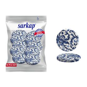 Sarkap 82 mm Çini Çiçek Model Hijyenik Paketli 10 Adet Kavanoz Kapağı
